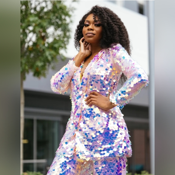 Multicolor Sequin Pant Suit - Picture 3 of 4